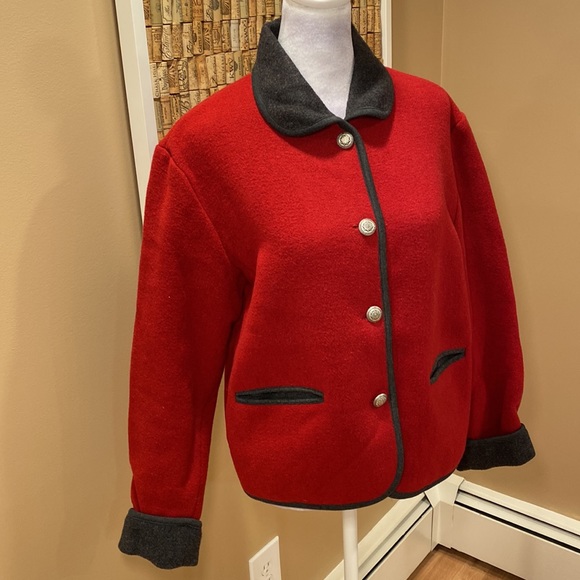 Bonnie & Norma Red and Gray Wool Blend Jacket - Picture 3 of 16